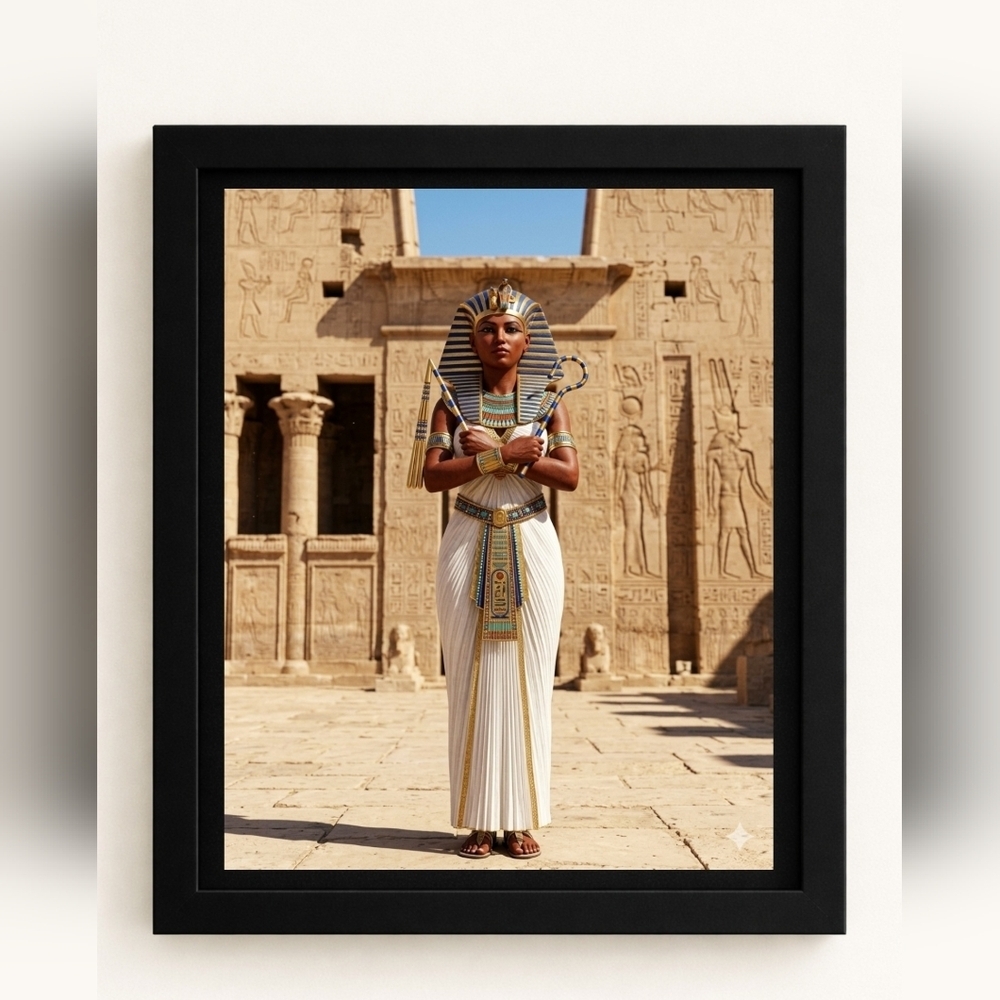 Egyptian Pharaoh Hatshepsut Portrait in A  Frame 8x10
